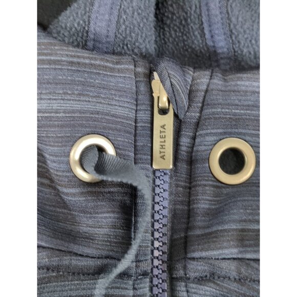 Athleta Hoodie Women's Medium Full Zip Blue Sweatshirt Long Sleeve - Picture 5 of 9